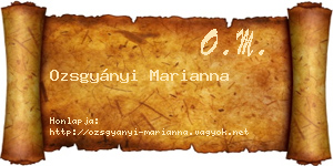 Ozsgyányi Marianna névjegykártya